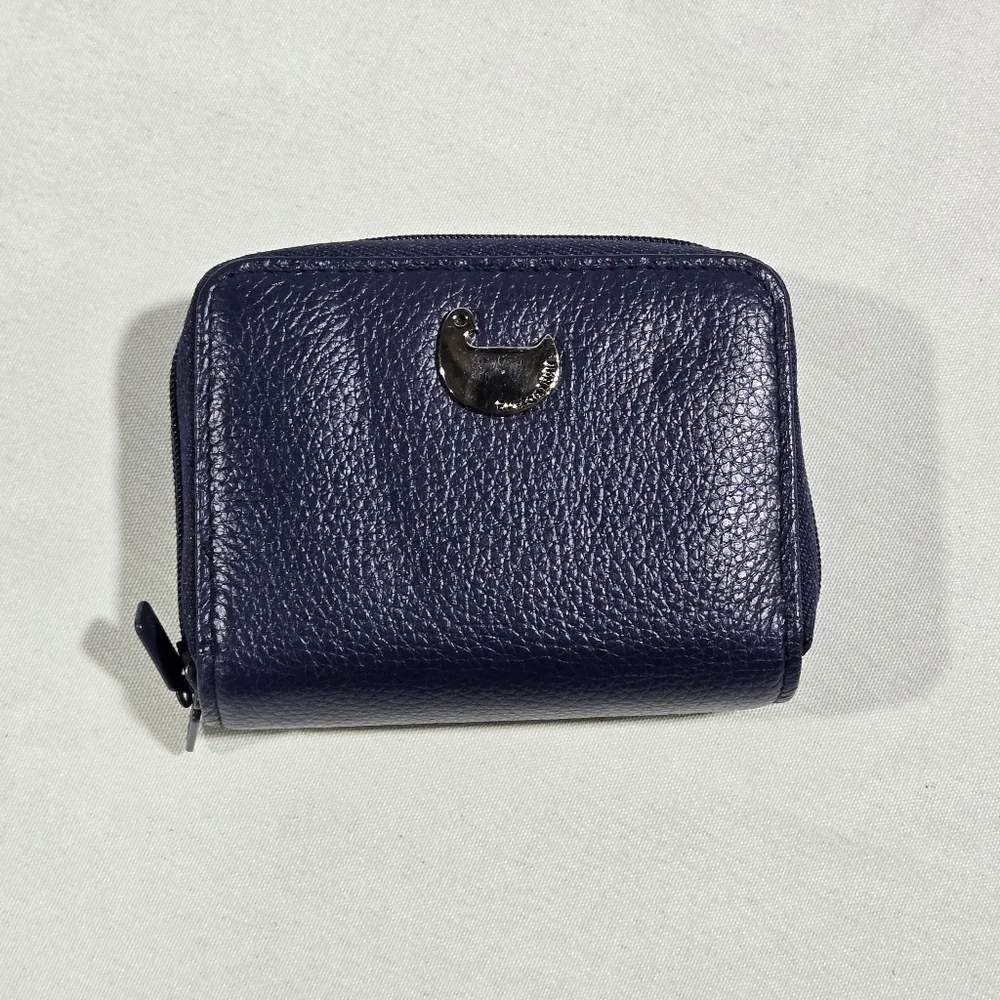 Buxton Navy Blue Small Compact Wallet, Zip Around Excellent - Picture 2 of 6